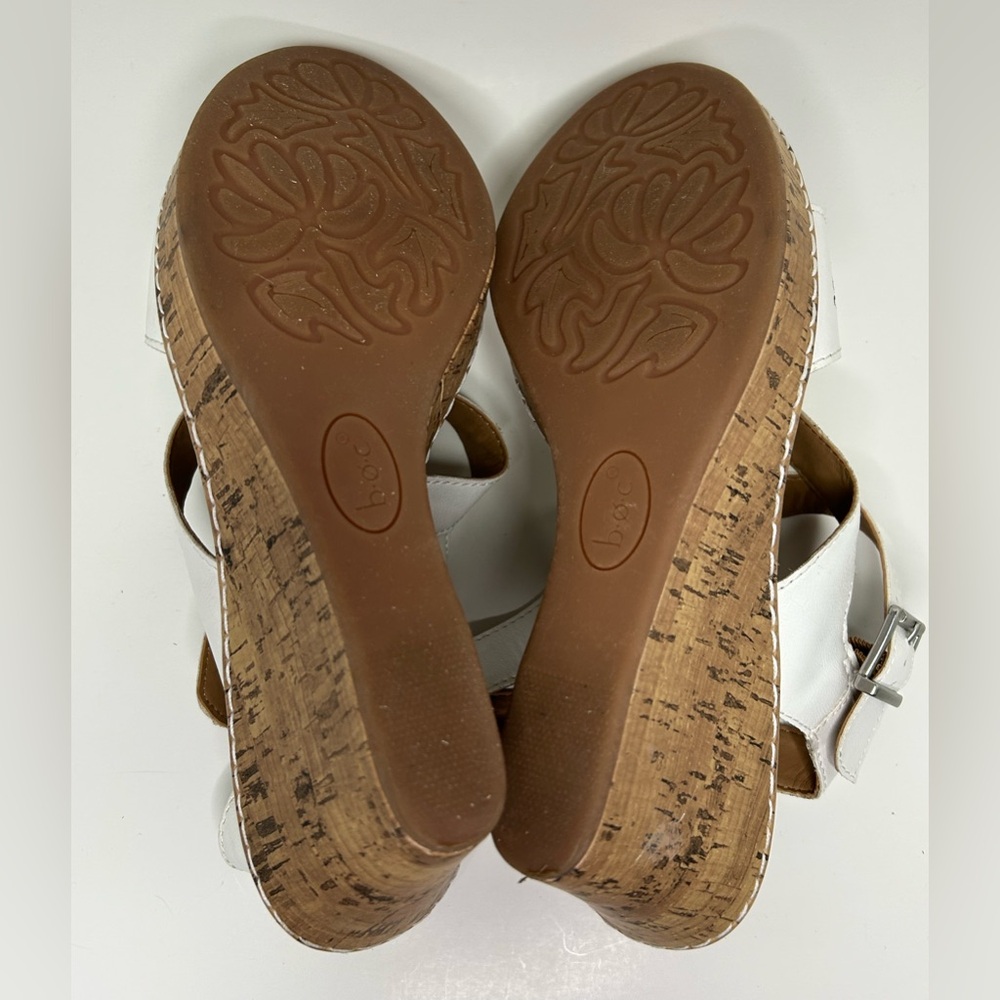 B.O.C. Schirra White Casual Open Toe Platform Cork Wedge Heel Sandal Size 11 - Picture 10 of 14